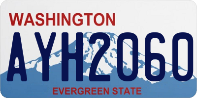 WA license plate AYH2060