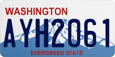 WA license plate AYH2061