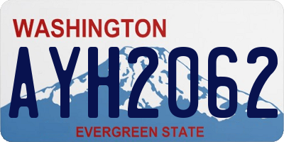 WA license plate AYH2062