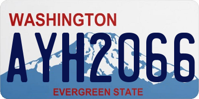 WA license plate AYH2066