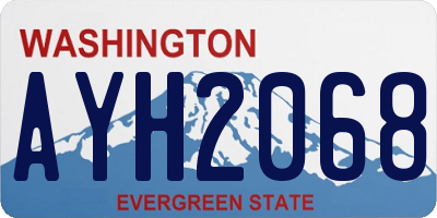 WA license plate AYH2068