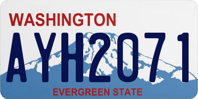 WA license plate AYH2071