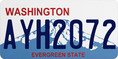 WA license plate AYH2072