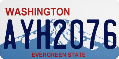 WA license plate AYH2076
