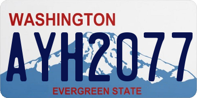 WA license plate AYH2077