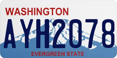 WA license plate AYH2078