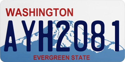 WA license plate AYH2081