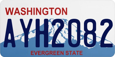WA license plate AYH2082