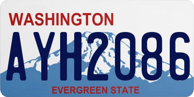 WA license plate AYH2086