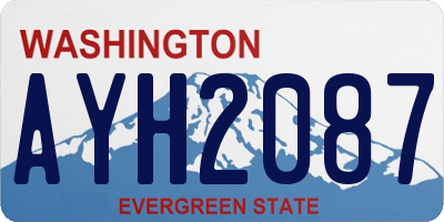 WA license plate AYH2087