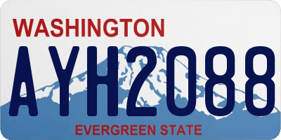 WA license plate AYH2088