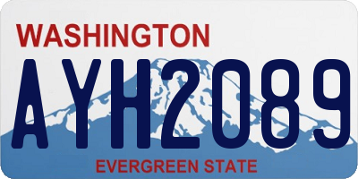 WA license plate AYH2089