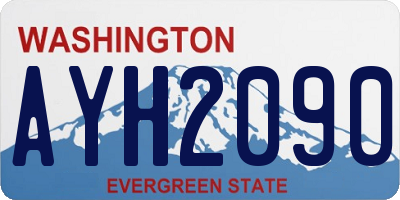 WA license plate AYH2090
