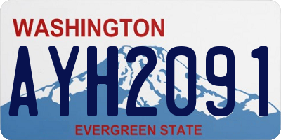 WA license plate AYH2091