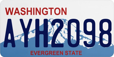WA license plate AYH2098