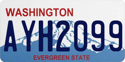 WA license plate AYH2099