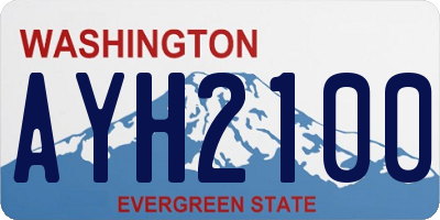 WA license plate AYH2100