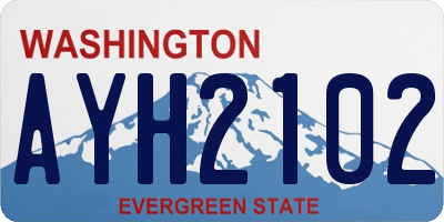 WA license plate AYH2102