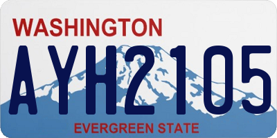 WA license plate AYH2105