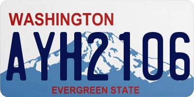 WA license plate AYH2106