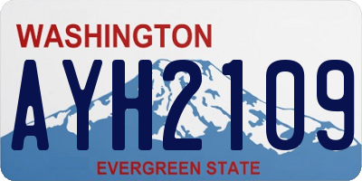WA license plate AYH2109