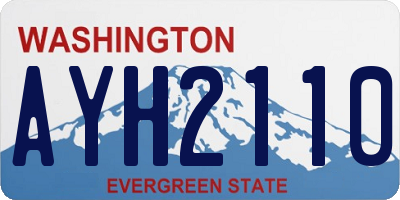 WA license plate AYH2110