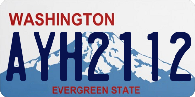 WA license plate AYH2112