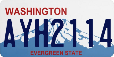 WA license plate AYH2114