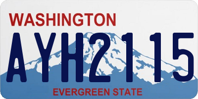 WA license plate AYH2115