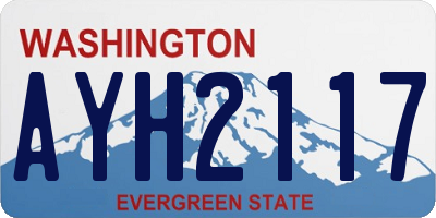 WA license plate AYH2117