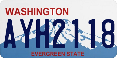 WA license plate AYH2118