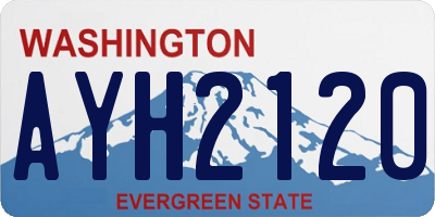 WA license plate AYH2120