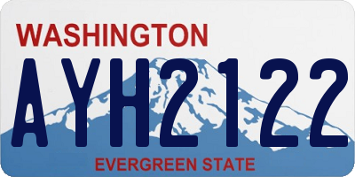 WA license plate AYH2122