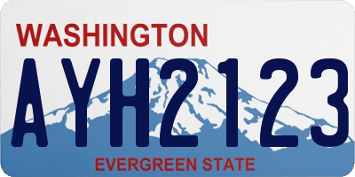 WA license plate AYH2123