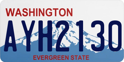 WA license plate AYH2130