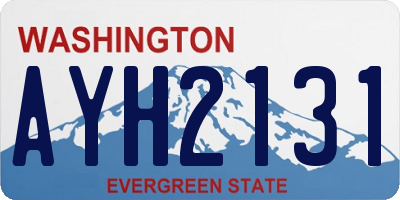 WA license plate AYH2131