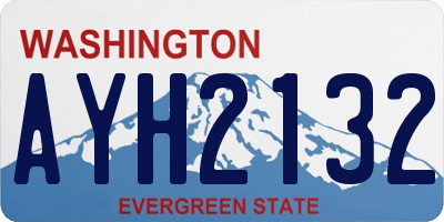 WA license plate AYH2132