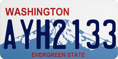 WA license plate AYH2133