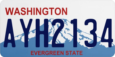 WA license plate AYH2134