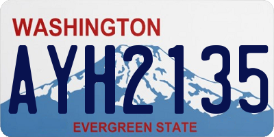 WA license plate AYH2135