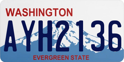 WA license plate AYH2136