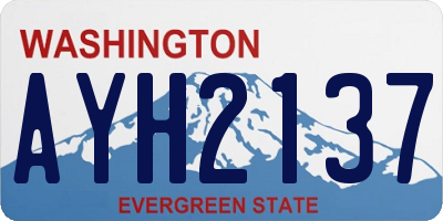 WA license plate AYH2137
