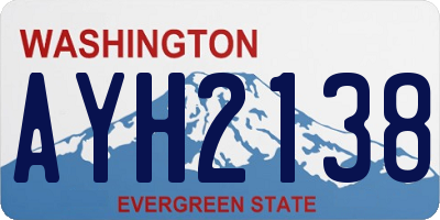 WA license plate AYH2138