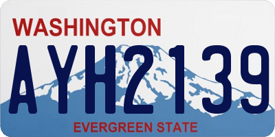 WA license plate AYH2139