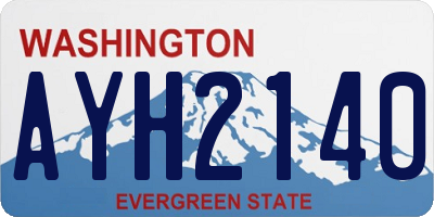 WA license plate AYH2140