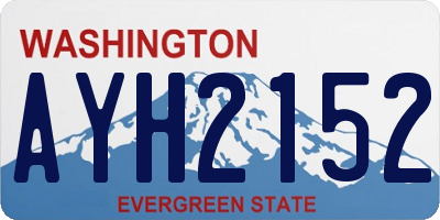 WA license plate AYH2152