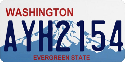 WA license plate AYH2154