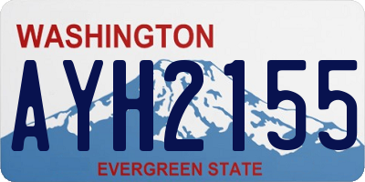 WA license plate AYH2155