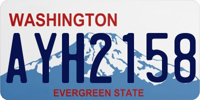 WA license plate AYH2158