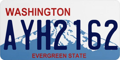 WA license plate AYH2162